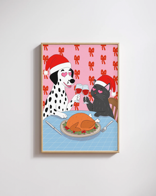 Affiche chien et chat de Noel - Emily in home