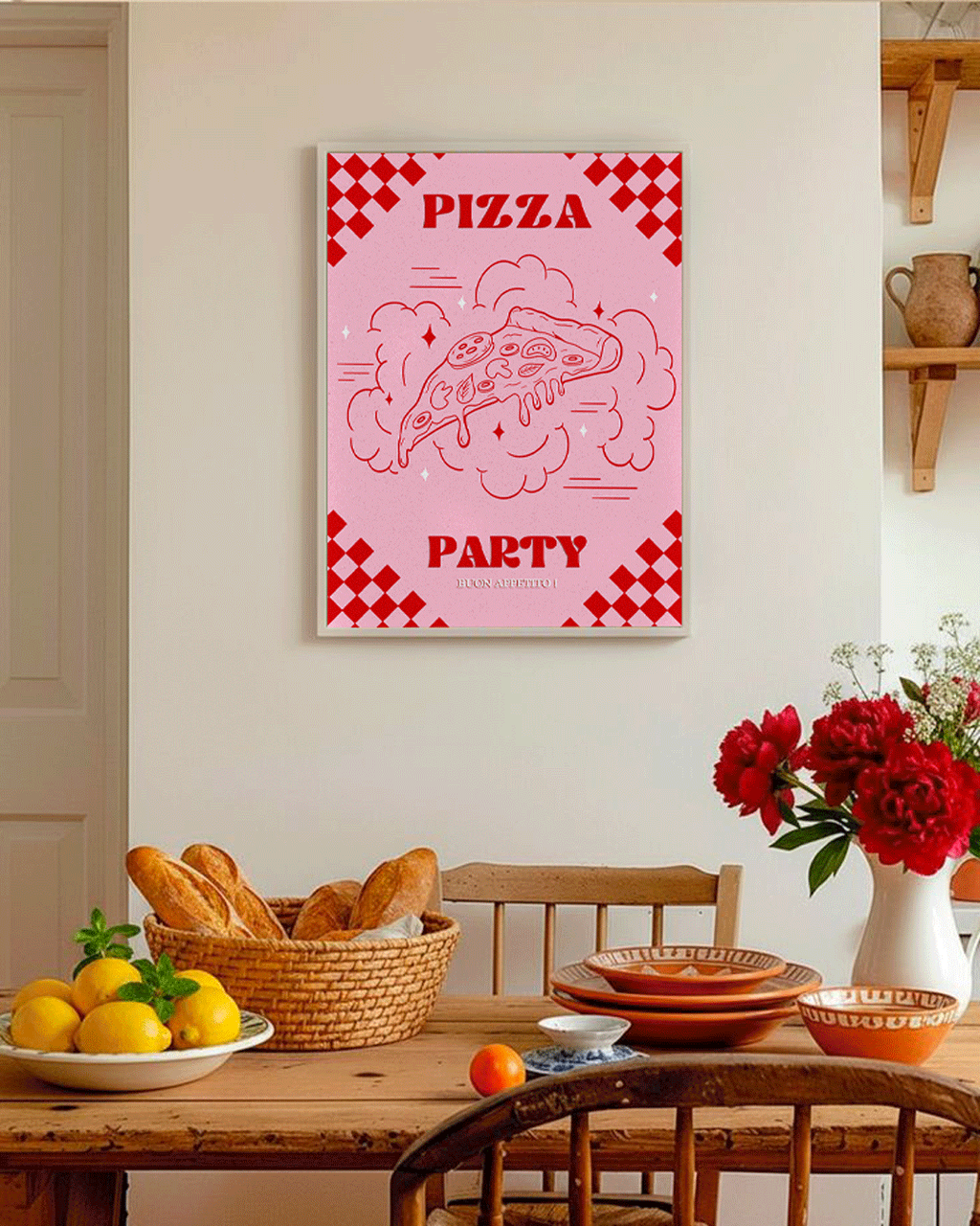 Affiche murale pizza