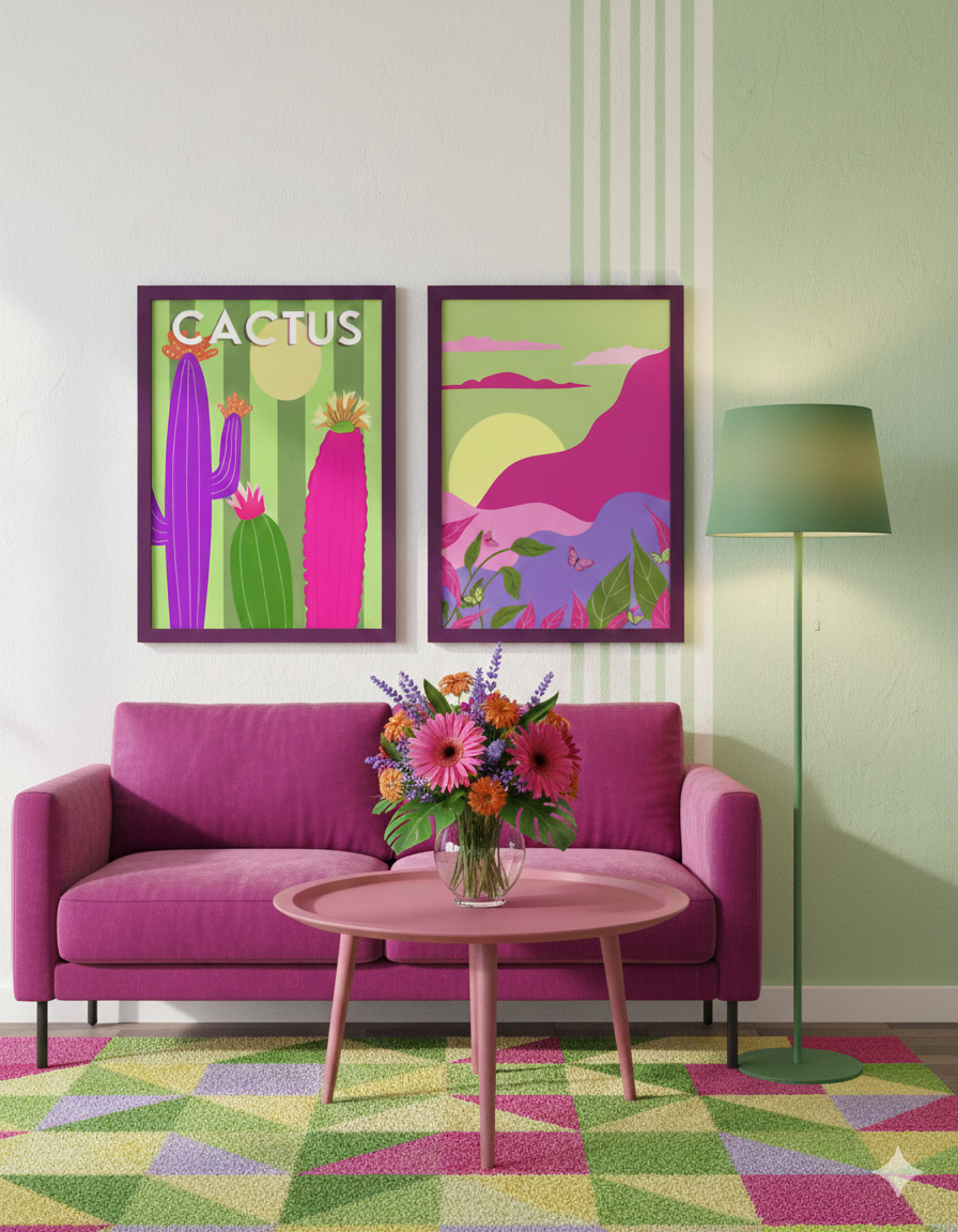 Affiche murale cactus