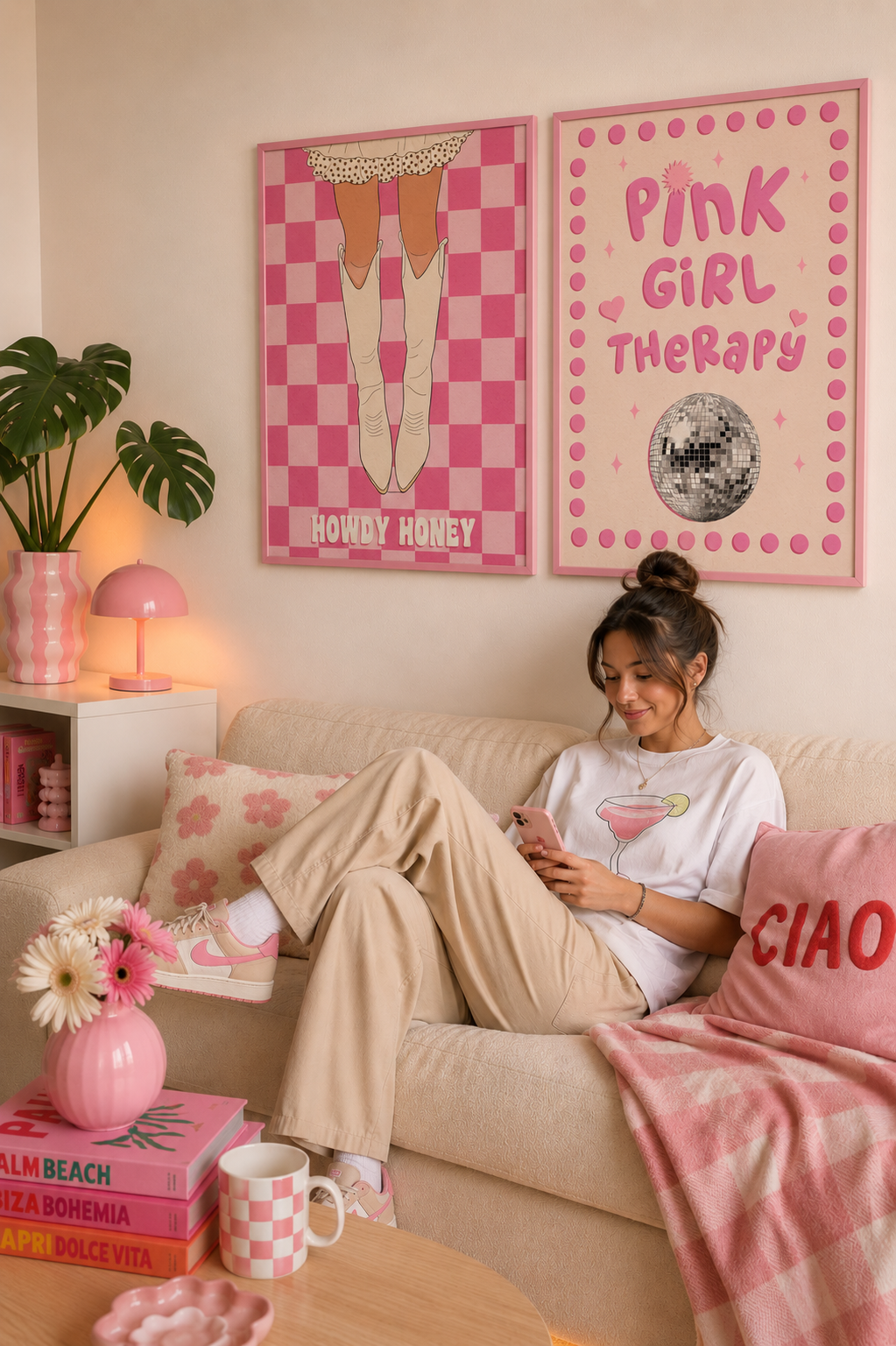Affiche murale Pink girl Therapy