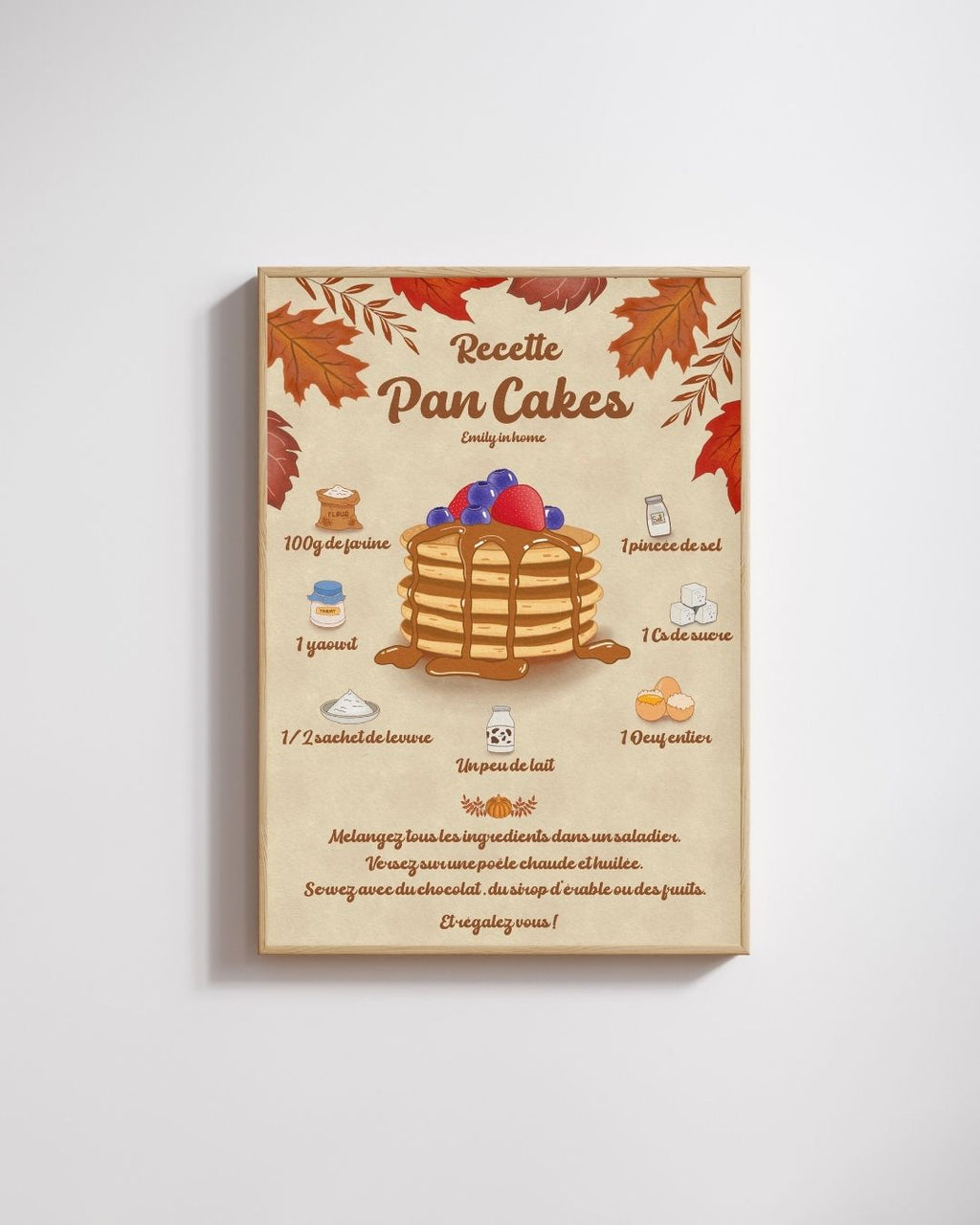 Affiche recette pancakes - Emily in home