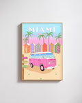 illustration colorée Miami Beach - Emily in home