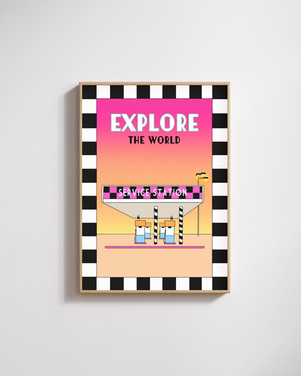 Illustration colorée rétro Explore the world - Emily in home