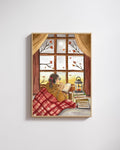 Affiche automne Lecture dans un plaid - Emily in home
