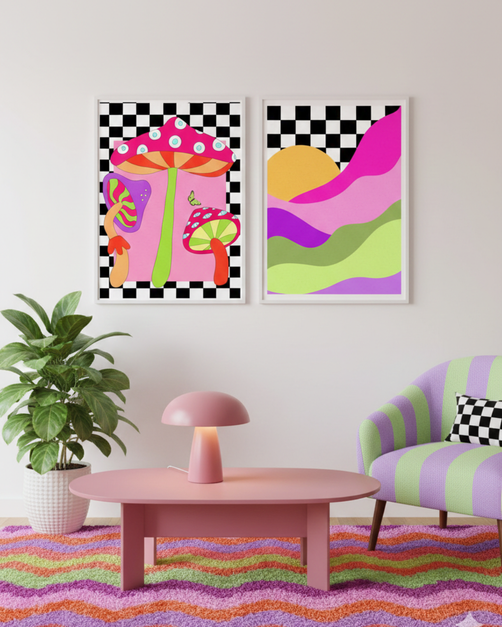 Affiche murale champignons