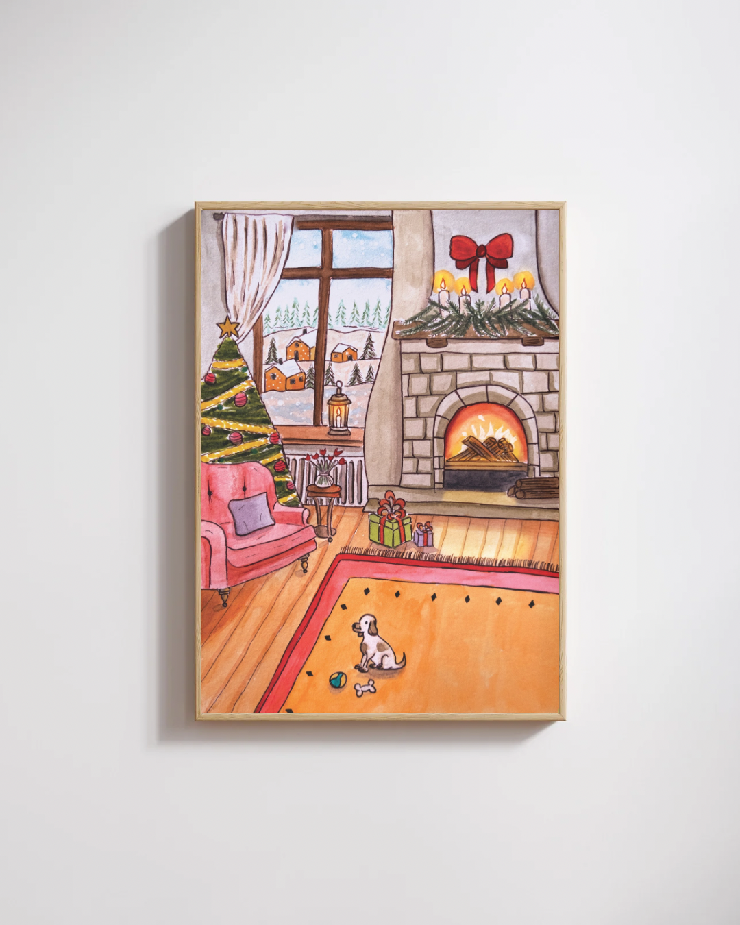 Affiche noel au coin du feu - Emily in home