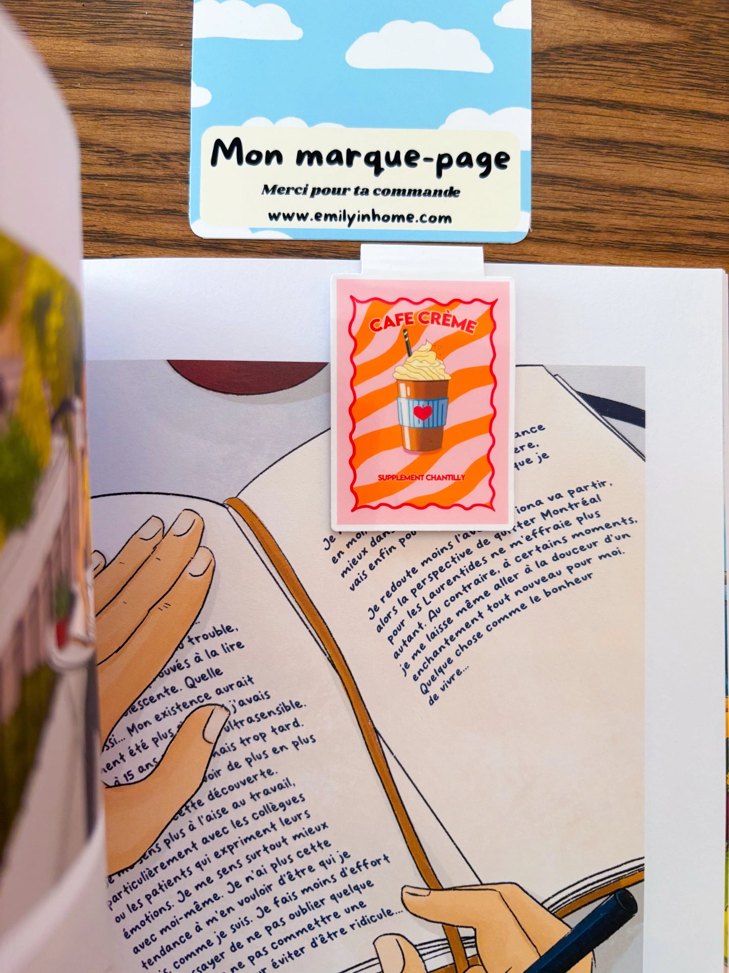 Marque-page Café Crème Emily in home