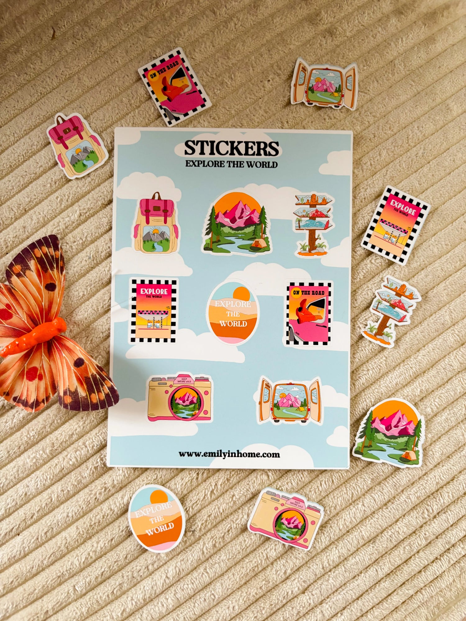 Planche Stickers voyage Emily in home
