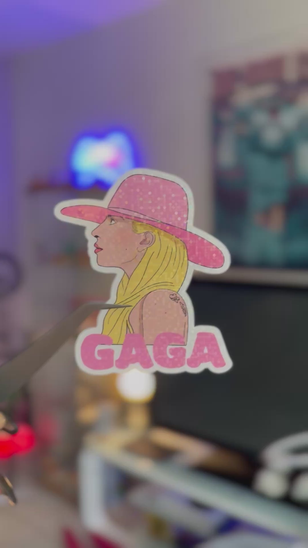 Stickers pailleté Lady Gaga
